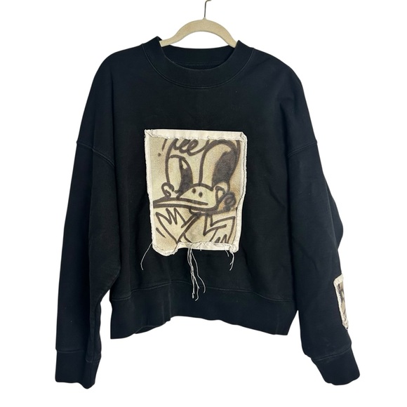 DOMREBEL Montreal Graphic Patch Sweatshirt – Size M Ducker Patches Sweatshirt